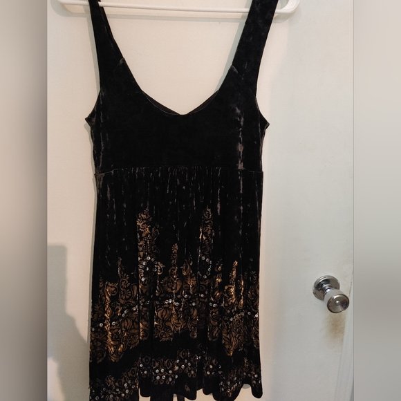 Free People Velvet Underground Dress Black Sz.S - Picture 6 of 8